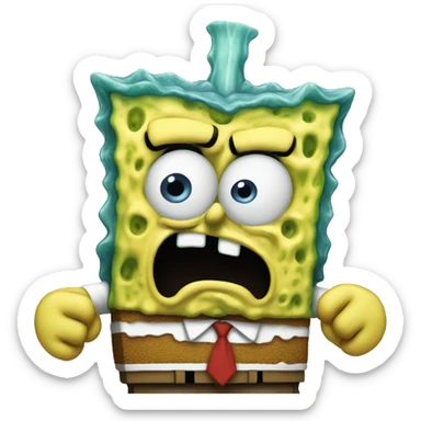 SpongeBob getting mad sticker