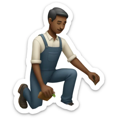 Man planting a seed sticker