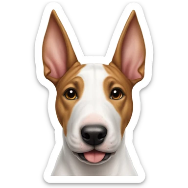 Bull terrier ears standing up  sticker