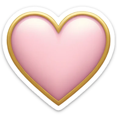 Light pink heart with gold  sticker