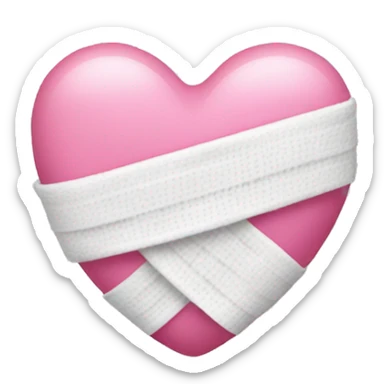 Pink heart with white bandage sticker