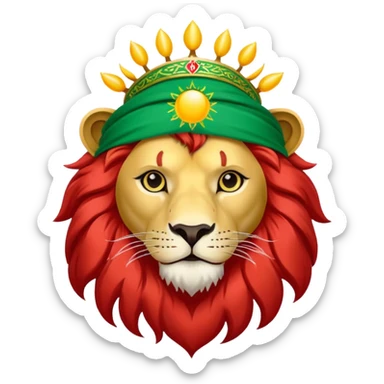 Irans flag with lion and sun sticker