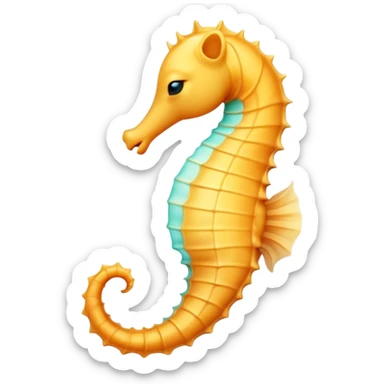 Meme-Worthy Cute Sleeping Sea Horse Portrait Emoji, Head resting peacefully with a contented smile, showcasing a slender, elegantly curved body with a softly coiled tail and eyes gently closed in serene slumber, Simplified yet adorably endearing features, highly detailed, glowing with a soft, drowsy aquatic light, high shine, relaxed and utterly lovable, stylized with an air of playful laziness, soft glowing outline, capturing the essence of a sleeping sea horse that feels destined to become the next viral icon of adorable rest! sticker