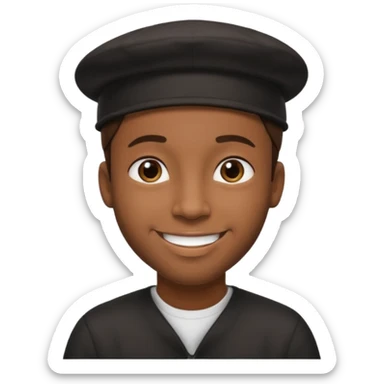black guy wearing black backwards hat sticker