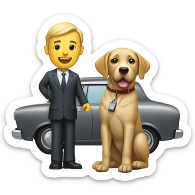 Labrador who sells cars  sticker