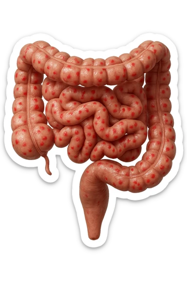 intestino umano anatomico CON RED SPOT SPARSI
IPERREALISTICO 4K sticker