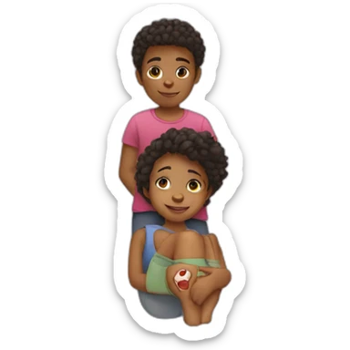 bi-trible-2 boys and a girl sticker