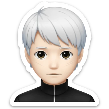 ken kaneki black and white hair sticker