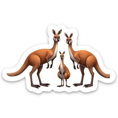 kangaroo and emu sticker