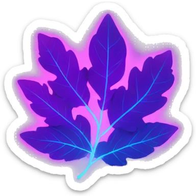 Leaves glowing neon sticker