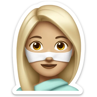 A light skin girl with a spa mask on  sticker