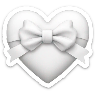 White heart with bow sticker