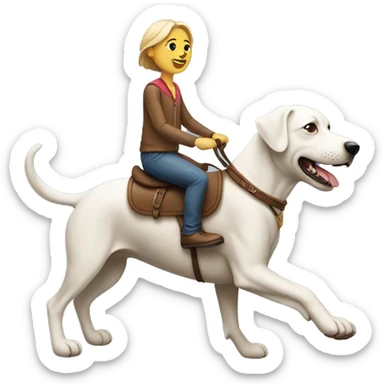 People riding dog sticker