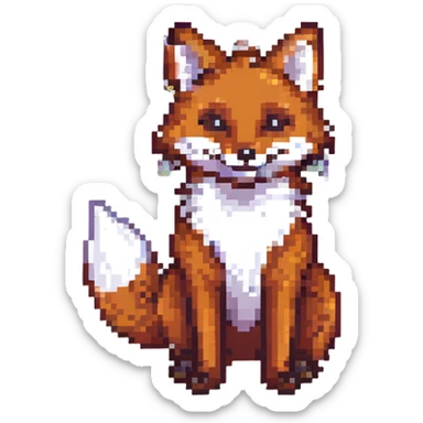 fox emote for twitch, WP (well played), proud and happy, pixel art style sticker