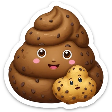 Poop nugget holding baby poop nugget sticker