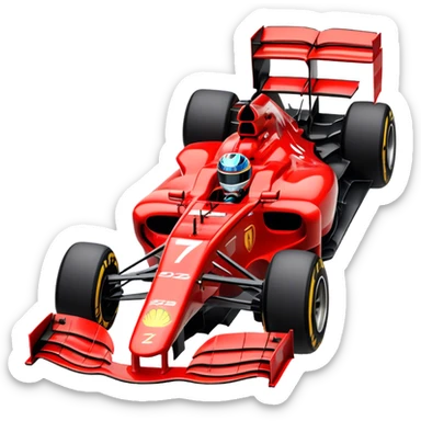 Coche de fórmula 1 2022 color rojo ganando un gran premio sticker