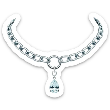 Tiffany silver chain choker sticker
