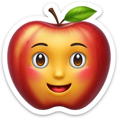 Emoji de manzanita de aiphon color negro  sticker