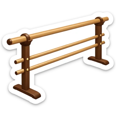 Ballet Barre, flat design emoji, with rich details, no face on objects, white background sticker