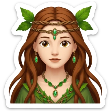 Leaf-necklace druid queen sticker