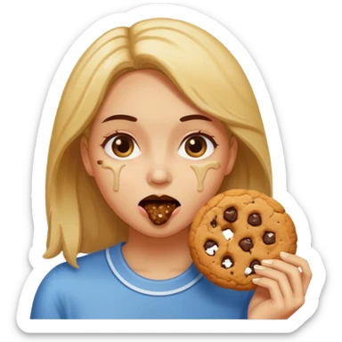 Women eating crambl cookie  sticker