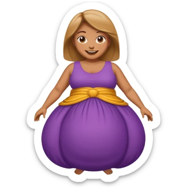  tan skin woman with big inflated belly sticker