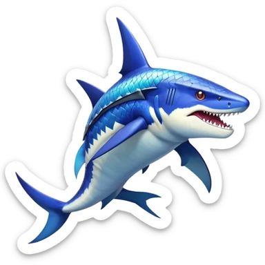 Shiny Exotic Colorful epic Sharpedo-Garchomp-Koraidon-Fakémon-hybrid-creature (full body)  sticker