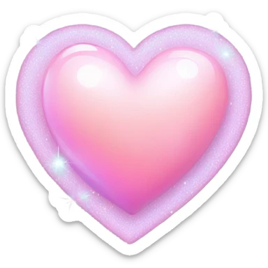 Kawaii sparkle heart sticker