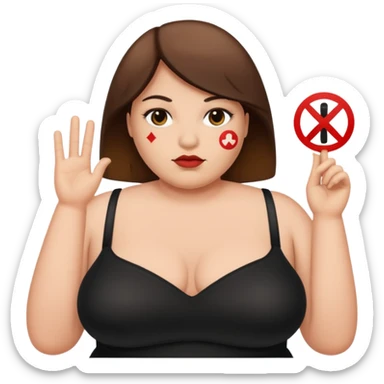 Persona gorda co el simbolo de prohibido  sticker