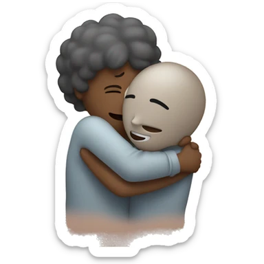 hug with heart sticker