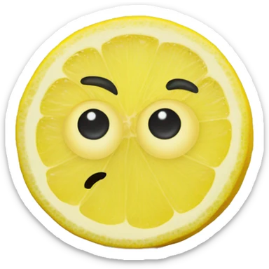 A lemon slice emoji with big cute happy eyes sticker