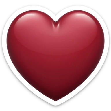 not very dark maroon colour heart emoji sticker