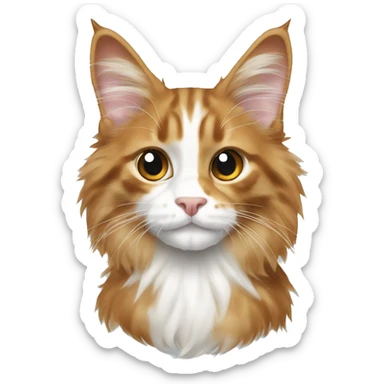 Mainecoon with  white and black little ginger  sticker