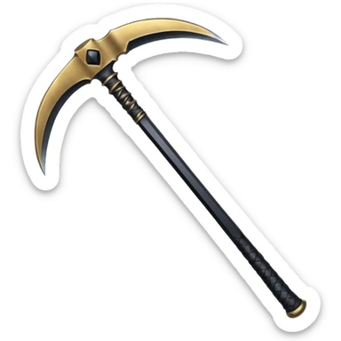 The scythe of the God of Death is long and straight. sticker