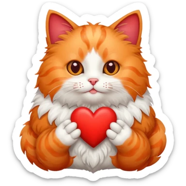 Valentine cat sticker