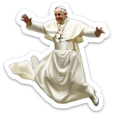 Pope Francis doing a backflip sticker