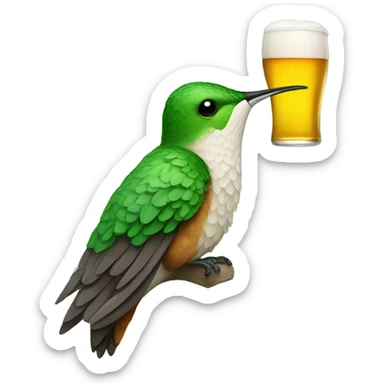 hummingbird holding a beer sticker