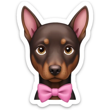 doberman with pink bow sticker