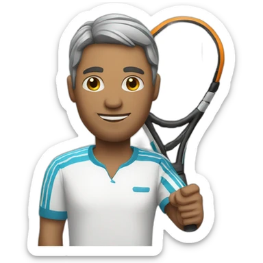 a man playing tennis sticker