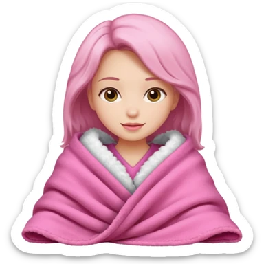 Girl selling pink blanket  sticker