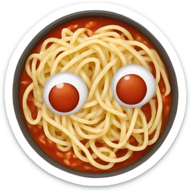 tomato sauce spaghetti in a flat dish sticker
