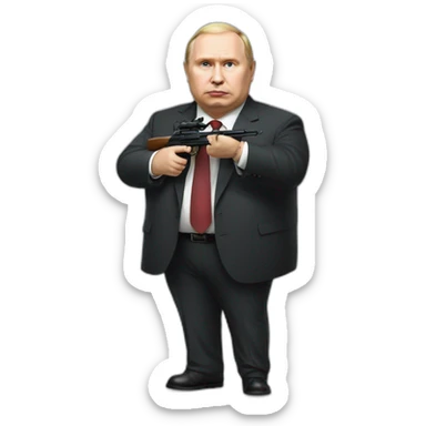 Vladimir Poutine morbidly obese Shooting nobody full body sticker