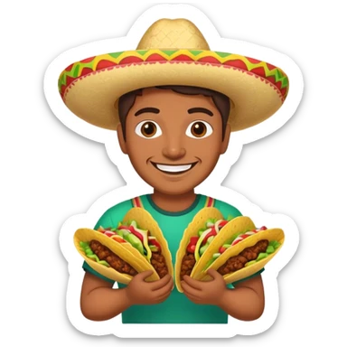 Mexican with tacos sticker