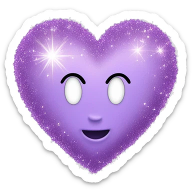Lilac heart with sparkles sticker