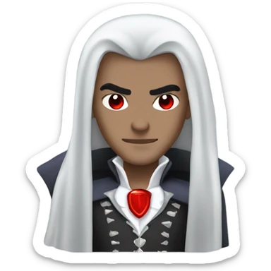 Vampire prince with black hair and red eyes sticker