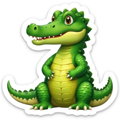 cute crocodile, sitting sticker