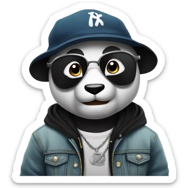 Rapping panda bear sticker