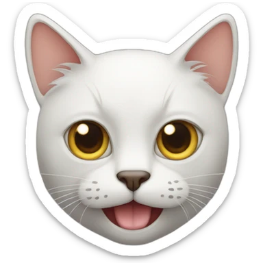 Cat with 3 eyes and 2 mouths sticker