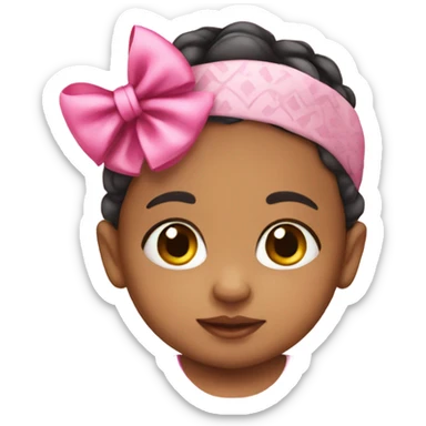 Mexican baby with pink bow headband sticker