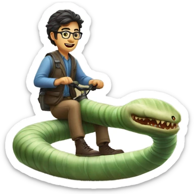 Nerd riding dune sand worm sticker